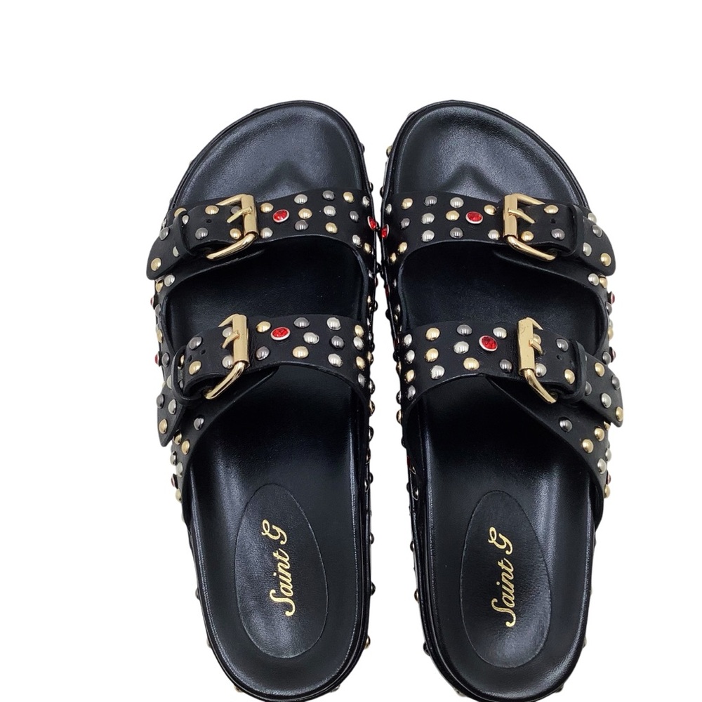 🆕{SaintG} Chloe StuddedDouble Buckle Sandal - Picture 5 of 13